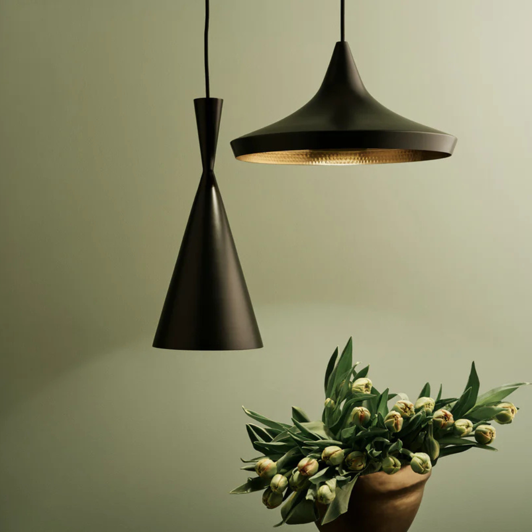 Lámpara Beat Tall Black Pendant