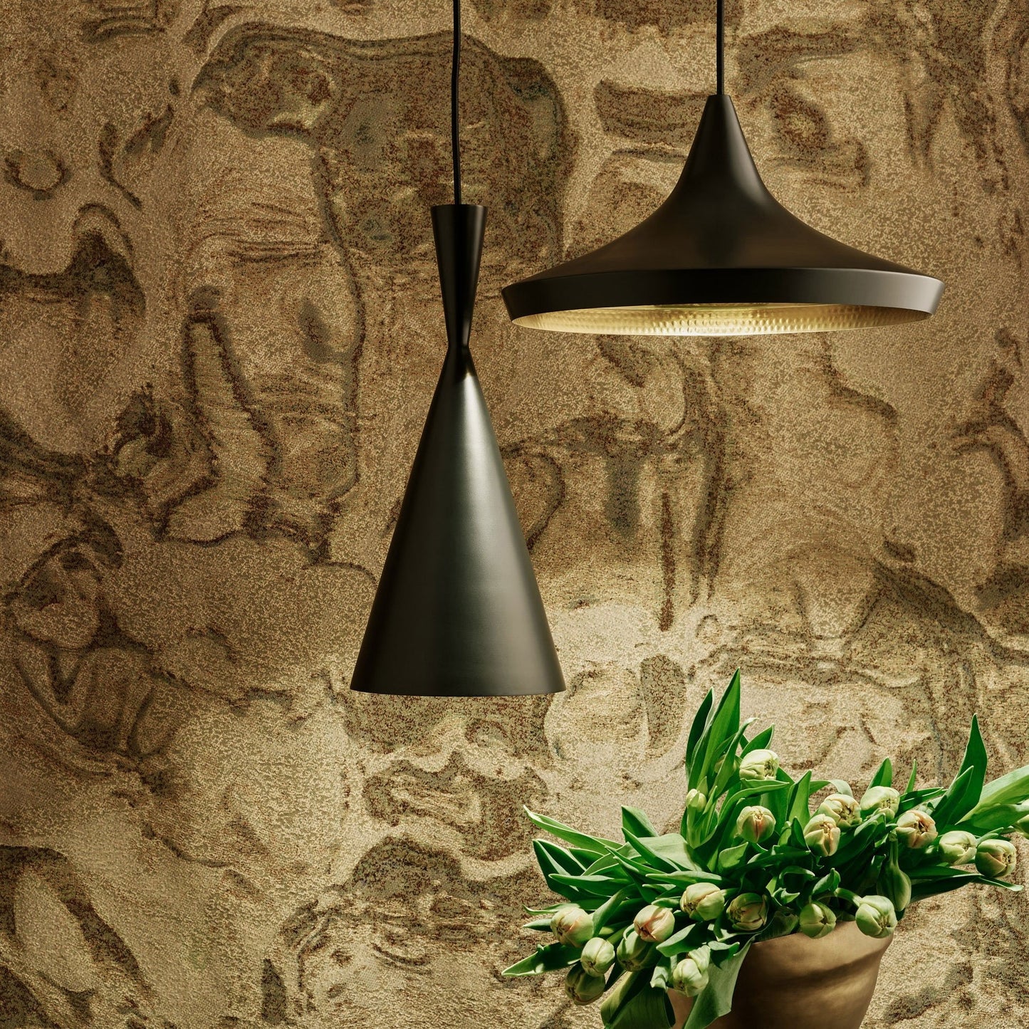 Lámpara Beat Tall Black Pendant