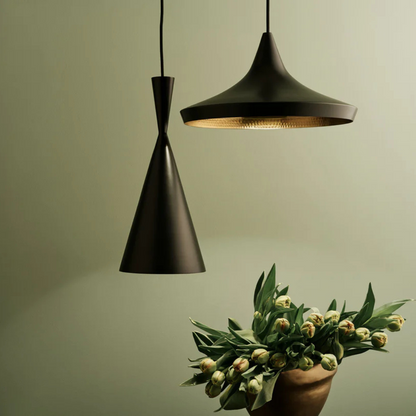 Lámpara Beat Tall Black Pendant